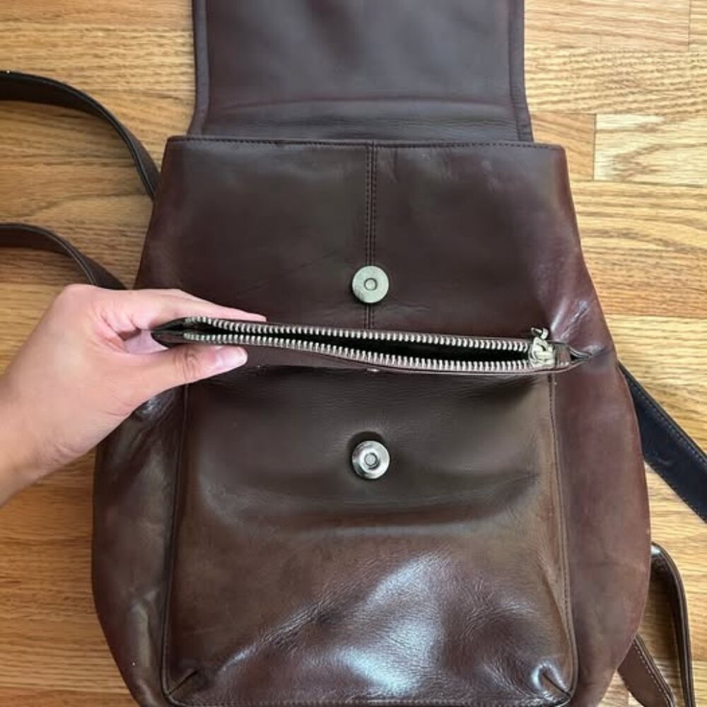 Ssamzie Full Leather Brown Backpack